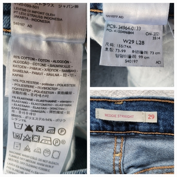 Levi's High-Waisted Distress Straight Leg Denim Casual Vintage Style Jean - Picture 9 of 9